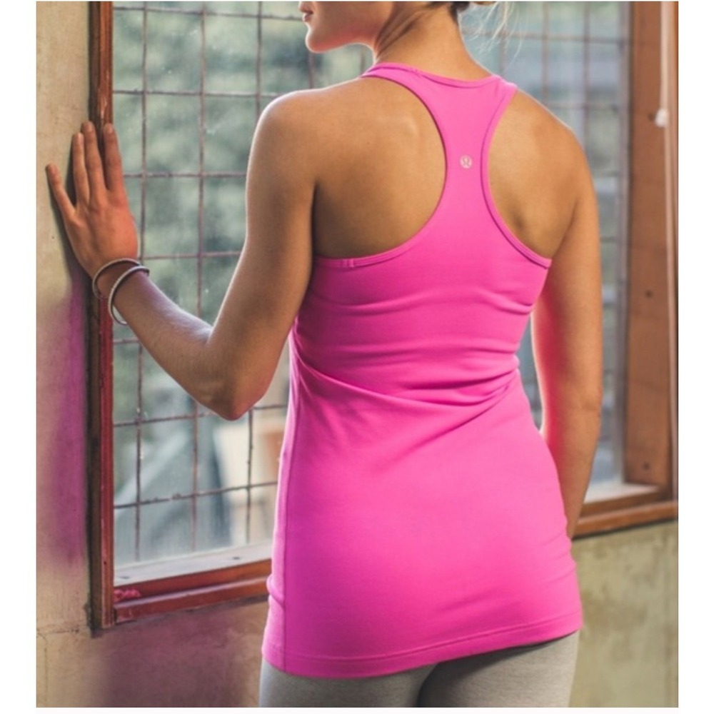 Lululemon Cool Racerback Tank Top Womens 4 Pink Athletic Yoga Workout Gym